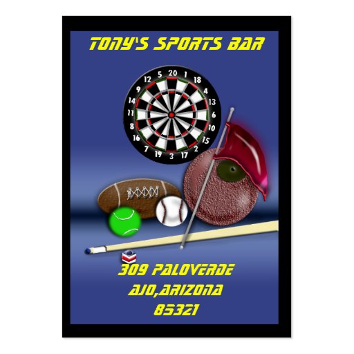 sports bar business card templates