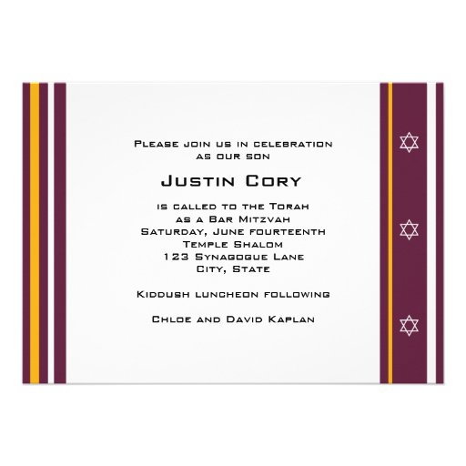 Sports Bar Mitzvah Invitation Redskins Football
