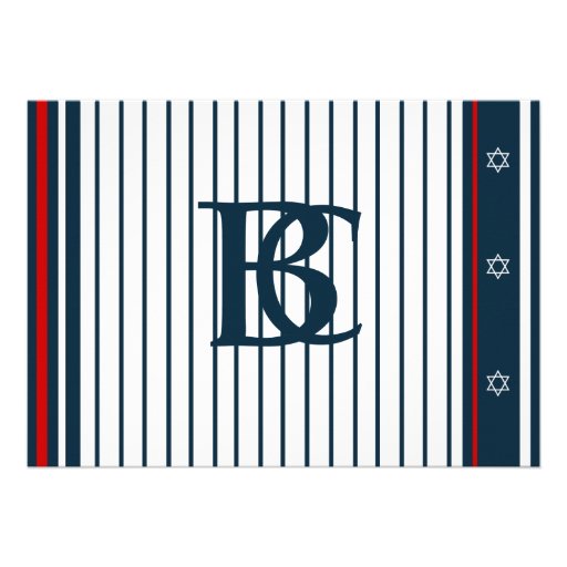 Sports Bar Mitzvah Invitation Yankees Baseball