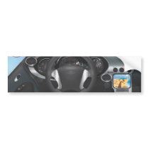 Sports Car Dashboard Bumper Sticker
