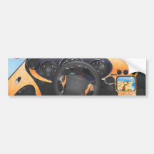 Sports Car Dashboard Bumper Stickers