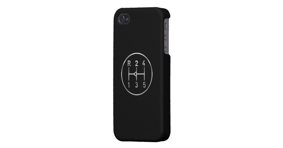 Sports car gear knob, transmission shift pattern iPhone 4/4S case Zazzle