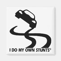 Sports Car My Own Stunts Refrigerator Magnets