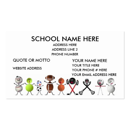 Sports Coach Business Card (front side)