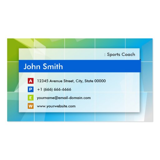 Sports Coach - Modern Multipurpose Business Cards (front side)