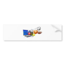 Sports computer app concept bumper stickers