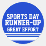Sports day runner-up great effort sticker blue