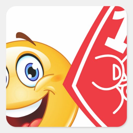 sports fan emoji square sticker Zazzle