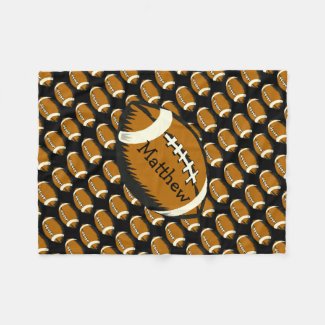 Sports Football Black and Brown Fleece Blanket