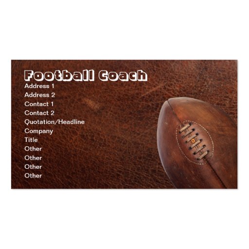 Sports Football Coach, or Team Player Business Card Templates