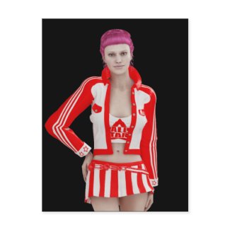 Sports girl postcard