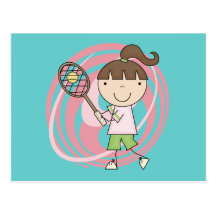 Sports Girl Tennis Tshirts and Gifts Post Cards