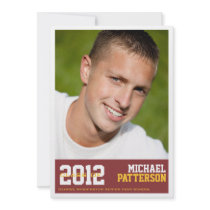 Sports Guy Photo Graduation Party Invitation Red
