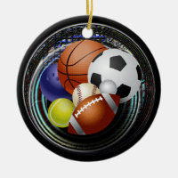 Sports lover Double-Sided ceramic round christmas ornament