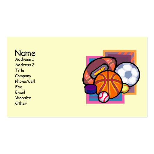 Sports Lovers Business Cards