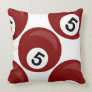 sports no 5 red billiards balls throw pillow