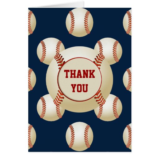 Sports Party Baseball theme Personalized Thank You Card Zazzle