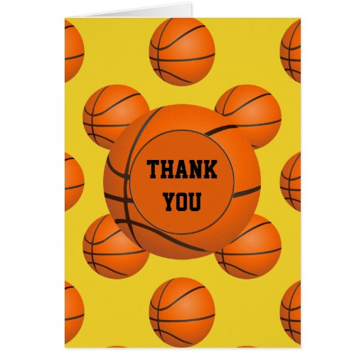 Sports Party Basketball Theme Thank You Card | Zazzle