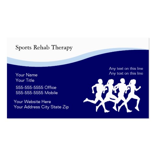 Sports Physical Therapy Business Cards (front side)