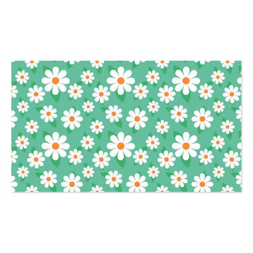 Sports Physician - Elegant Green Daisy Business Card Templates (back side)