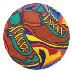 Sports Sneakers by Piliero Round Sticker