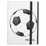 Sports Soccer Ball Optional Custom Name iPad Folio Case