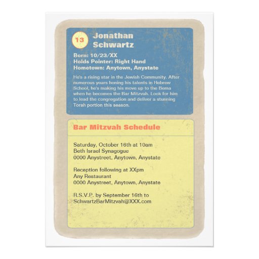 Sports Star Bar Mitzvah Invitation