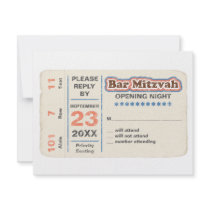 Sports Star Bar Mitzvah Reply Card Personalized Announcements