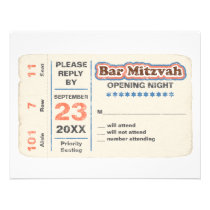 Sports Star Bar Mitzvah Reply Card invitations