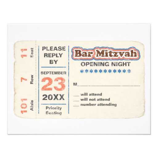 Sports Star Bar Mitzvah Reply Card Personalized Announcements