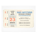Sports Star Bar Mitzvah Save the Date Card, Blue Custom Announcements