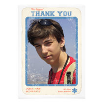 Sports Star Bar Mitzvah Thank You Card invitations