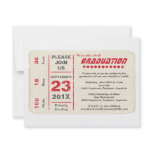 Sports Star Ticket Graduation, Red Personalized Invitation