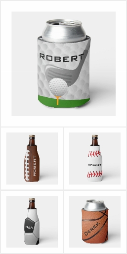Sports-Themed Beverage Can & Bottle Coolers