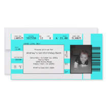 Sports Ticket Invite CHOOSE YOUR BACKGROUND COLOR Personalized Photo Card