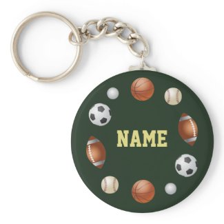 Sports World Personalised Keychain - Green keychain