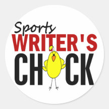 Sports Writer's Chick Round Sticker