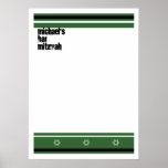 Sporty Bar Mitzvah Sign In Board - Green Black posters