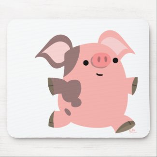 Sporty Cartoon Pig mousepad mousepad