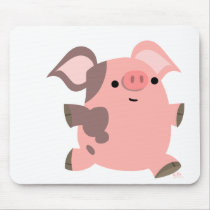 Sporty Cartoon Pig mousepad by Lioness_Graphics Sporty Cartoon Pig mousepad