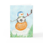 Sporty Snowman Greeting card