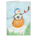 Sporty Snowman Greeting card