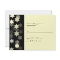 Spotlight Star of David Bar/Bat Mitzvah Reply Card Personalized Invites
