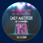 Spotlight Star Purple 13th Birthday Party stickers