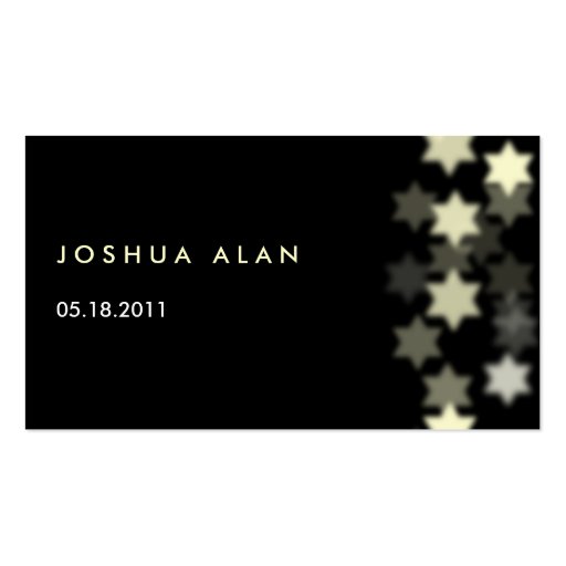 Spotlights Star of David Placecard Business Card (back side)