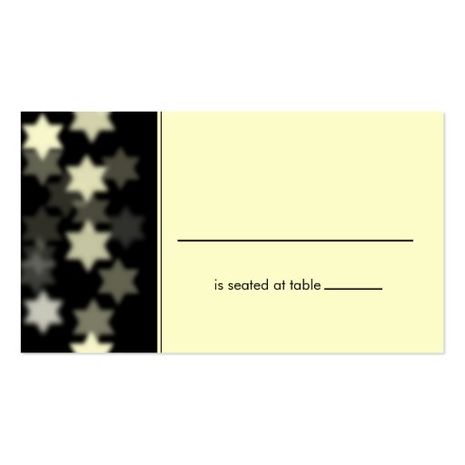 Spotlights Star of David Placecard Business Card (front side)