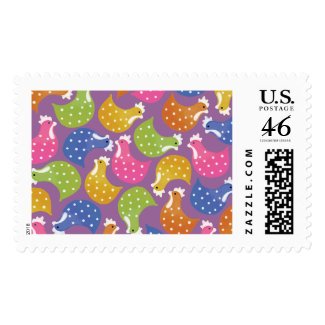 Spotted Chicken Hens Pattern US Postage Stamp stamp