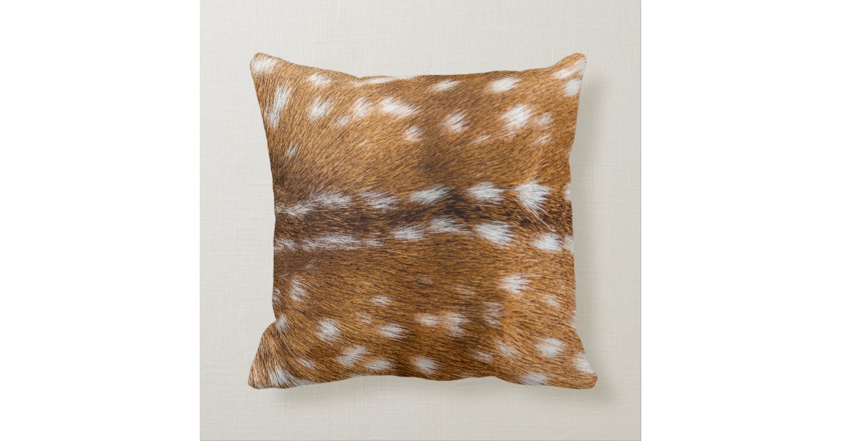Spotted deer fur texture throw pillow Zazzle