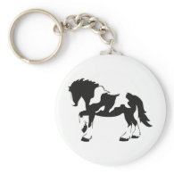 Spotted Draft Horse Key Chain
