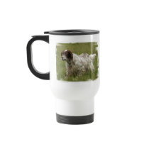 Spotted English Setter Dog Plastic Travel Mug